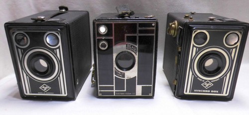 Drei alte boxkameras agfa - drei, boxkameras,
